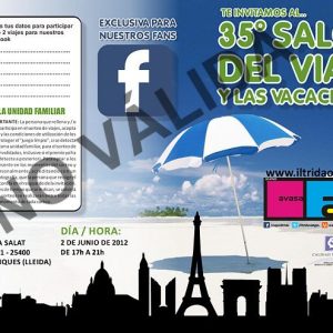 35 Salón del Viaje y las Vacaciones – (ESPECIAL AMIGOS FACEBOOK) FIESTA DEL CLIENTE ILTRIDA 2012 – Información / Informació